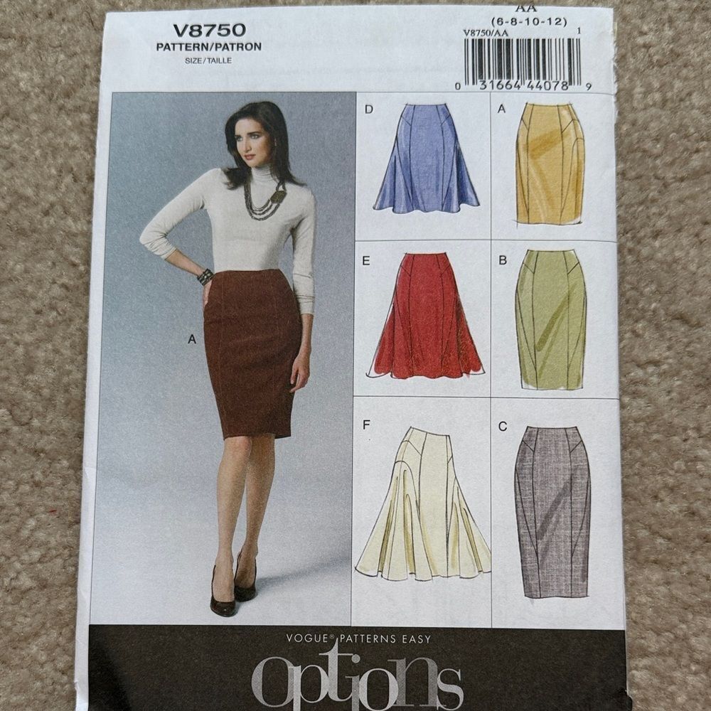 Vogue women's skirt sewing pattern